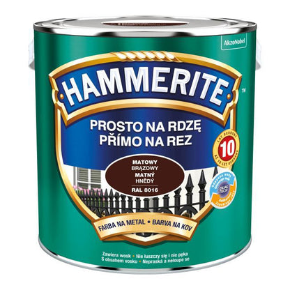 Hammerite Prosto på rust mat brun metalmaling 2,5 l