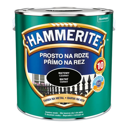 Hammerite Prosto på rust mat-sort metalmaling 2,5 l
