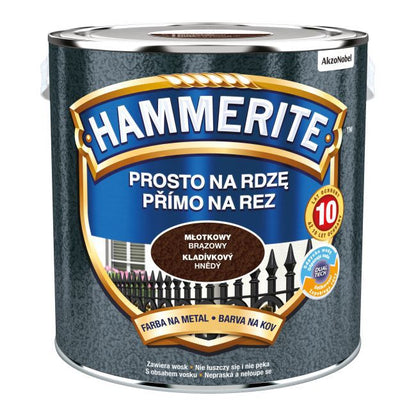 Hammerite metalmaling direkte på rust hammerbrun 2,5 l