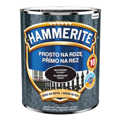 Hammerite metalmaling direkte på rust i hamret sort, 0,7 l