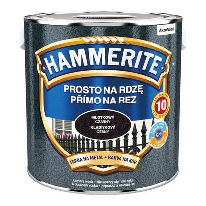 Hammerite metalmaling direkte på rust hammer-sort 2,5 l