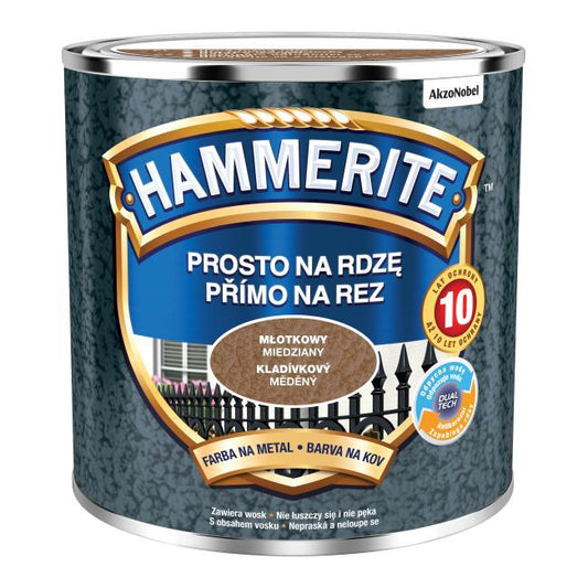 Hammerite metalmaling direkte på rust i hamret kobber, 0,25 l