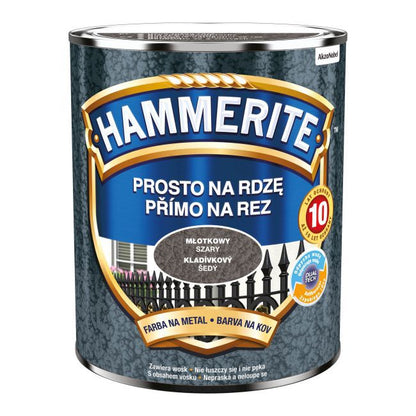 Hammerite metalmaling direkte på rust i hammergrå 0,7 l