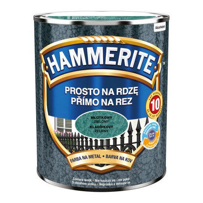 Hammerite metalmaling direkte på rust, hamret grøn, 0,7 l