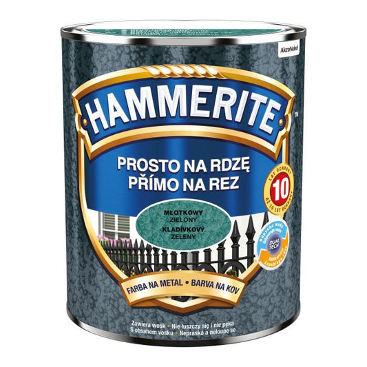 Hammerite metalmaling direkte på rust, hamret grøn, 0,7 l