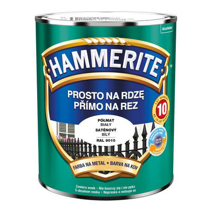 Hammerite metalmaling direkte på rust halvmat hvid 0,7 l