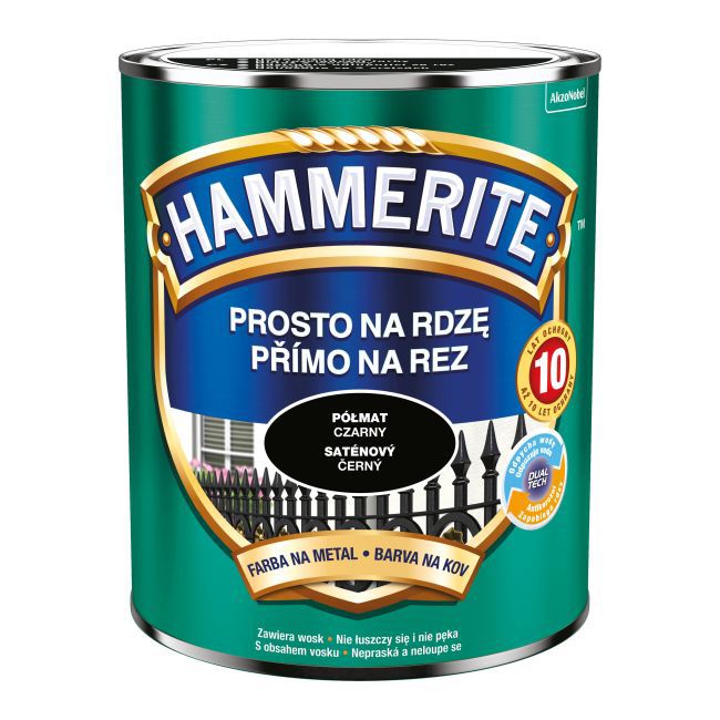 Hammerite metalmaling Prosto På Rust halvmat sort 0,7 l