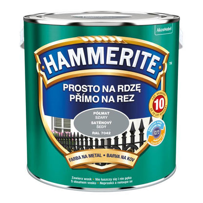 Hammerite Prosto på rust halvmat grå metalmaling 2,5 l