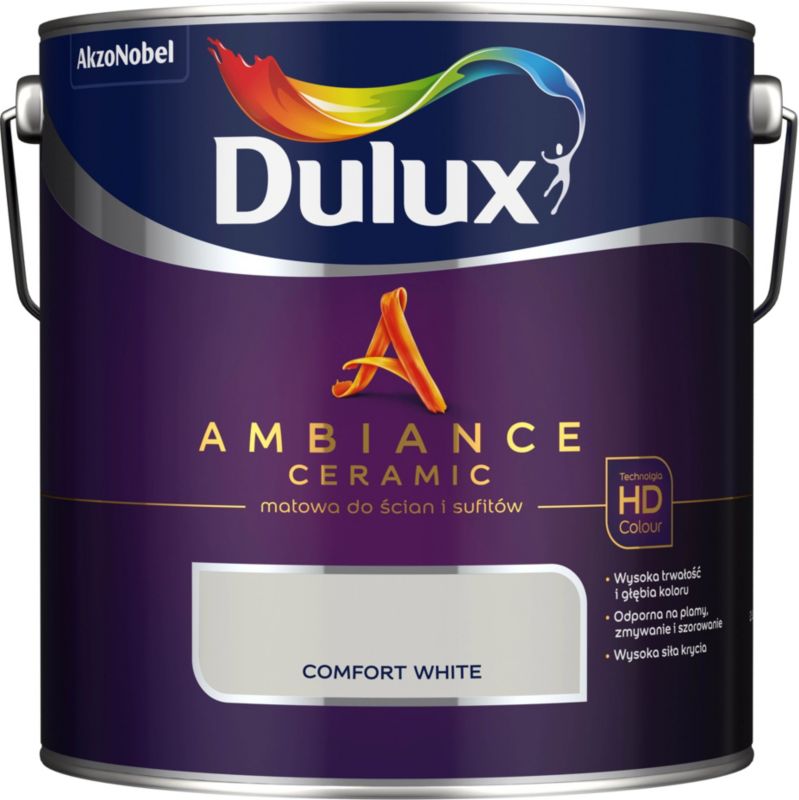 Dulux Ambiance Ceramic comfort white maling 2,5 l