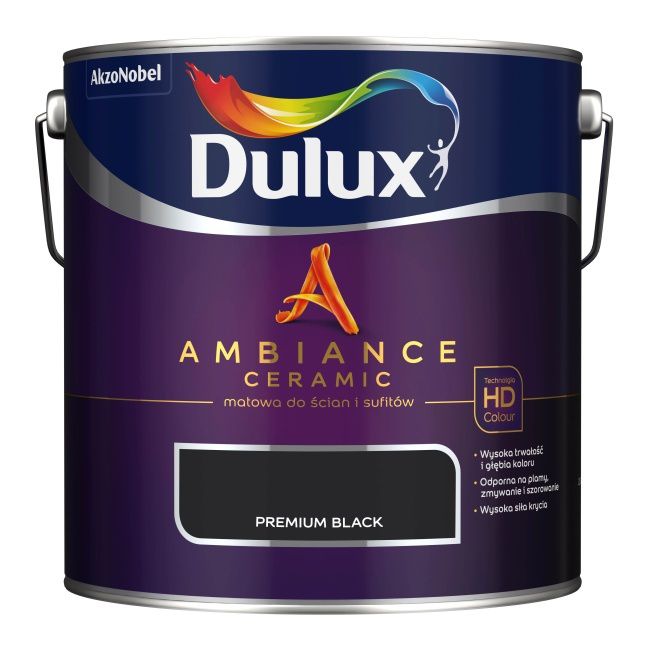 Dulux Ambiance Ceramic premium sort maling 2,5 l