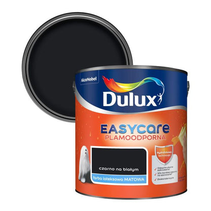 Dulux EasyCare maling sort på hvid 2,5 l