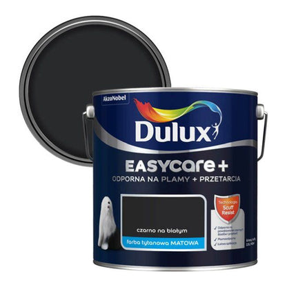 Dulux EasyCare maling sort på hvid 2,5 l