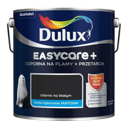 Dulux EasyCare maling sort på hvid 2,5 l