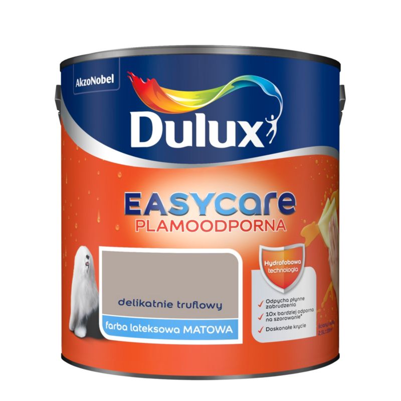 Dulux EasyCare maling i blid trøffelfarve 2,5 l