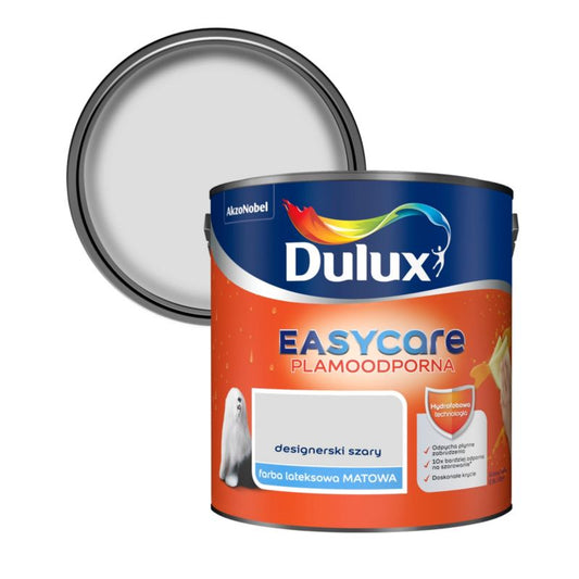 Dulux EasyCare mat grå designerfarve 2,5 l