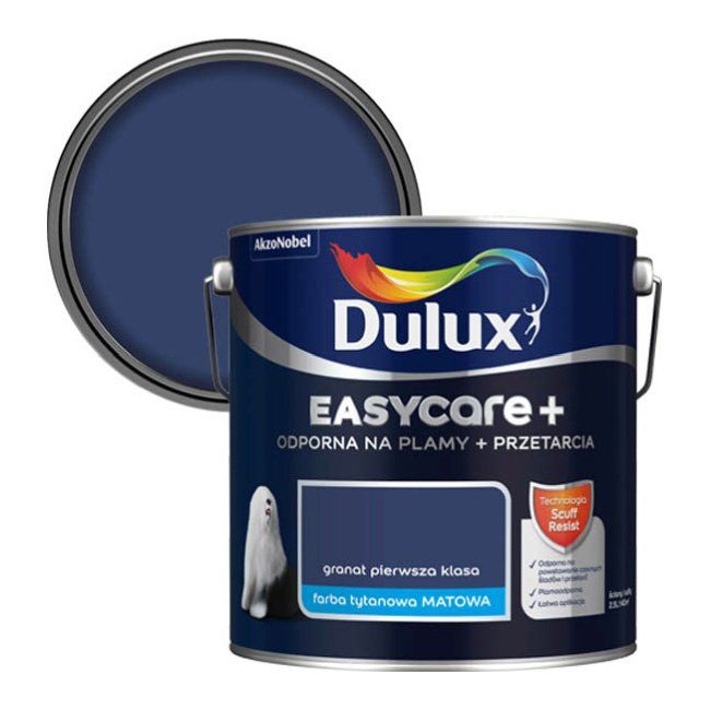 Dulux EasyCare+ maling i granat - førsteklasses, 2,5 l