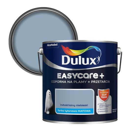 Dulux EasyCare+ maling i industriel blå 2,5 l