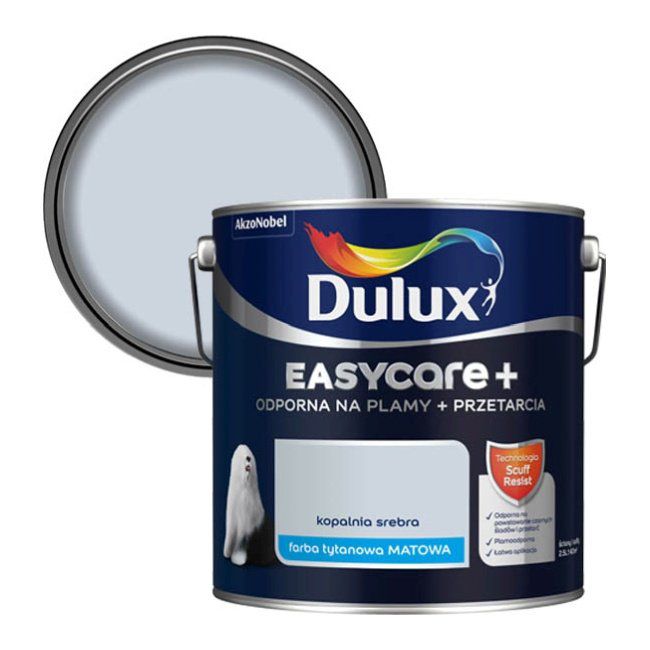 Dulux EasyCare+ maling sølvmine 2,5 l