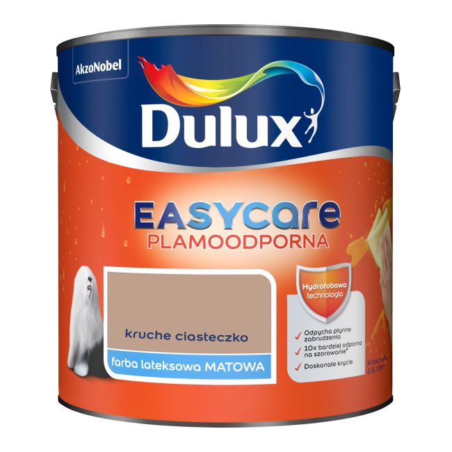 Dulux EasyCare maling i farven sprød småkage 2,5 l