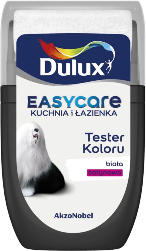 Dulux EasyCare køkken og badeværelse maling hvid satin 30 ml