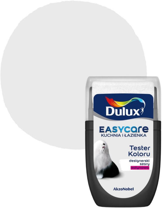 Dulux EasyCare Køkken og Badeværelse maling designergrå satin 30 ml
