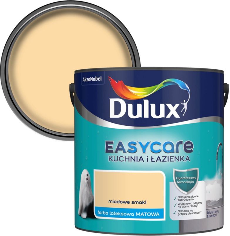 Dulux EasyCare maling til køkken og badeværelse i farven honningnuancer 2,5 l