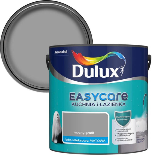 Dulux EasyCare maling til køkken og badeværelse i stærk grafit, 2,5 l