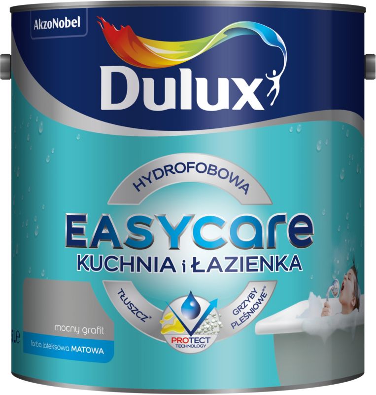 Dulux EasyCare maling til køkken og badeværelse i stærk grafit, 2,5 l