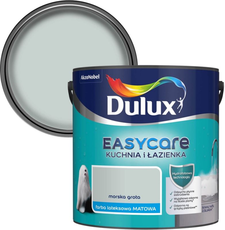 Dulux EasyCare maling til køkken og badeværelse i farven havgrotte 2,5 l