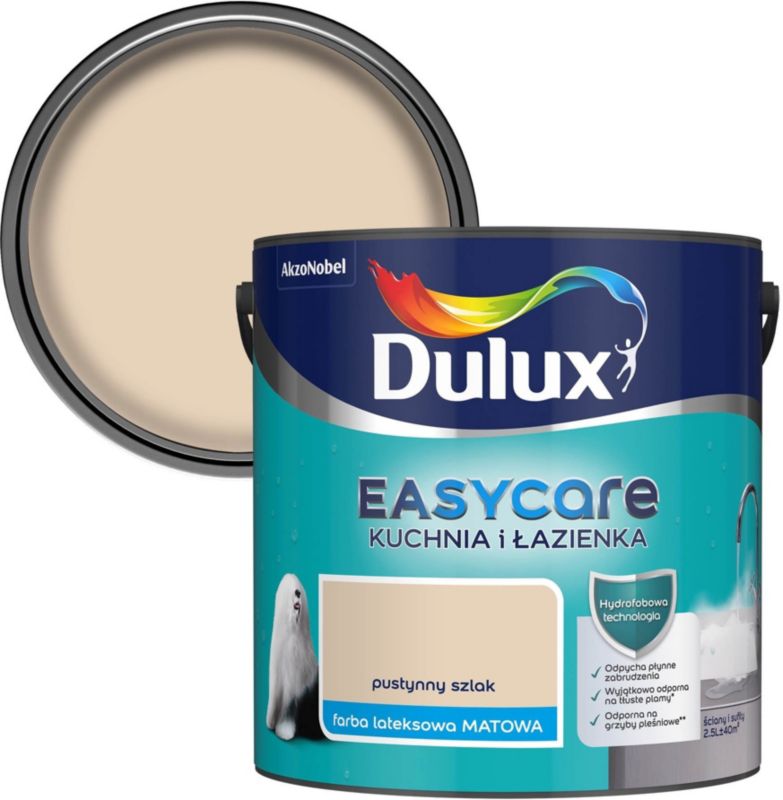Dulux EasyCare maling til køkken og badeværelse i farven Ørkensti 2,5 l