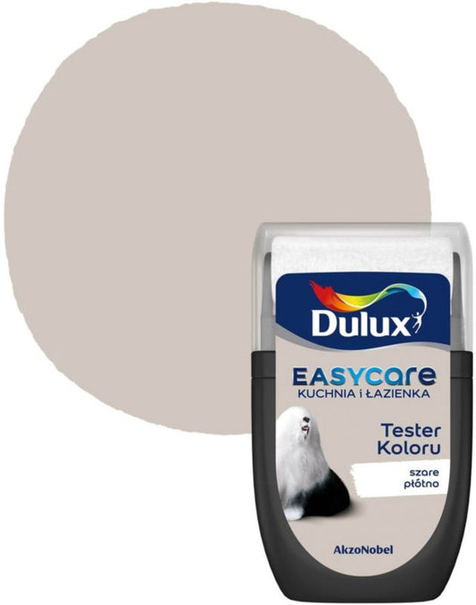 Dulux EasyCare maling til køkken og badeværelse gråt lærred 30 ml
