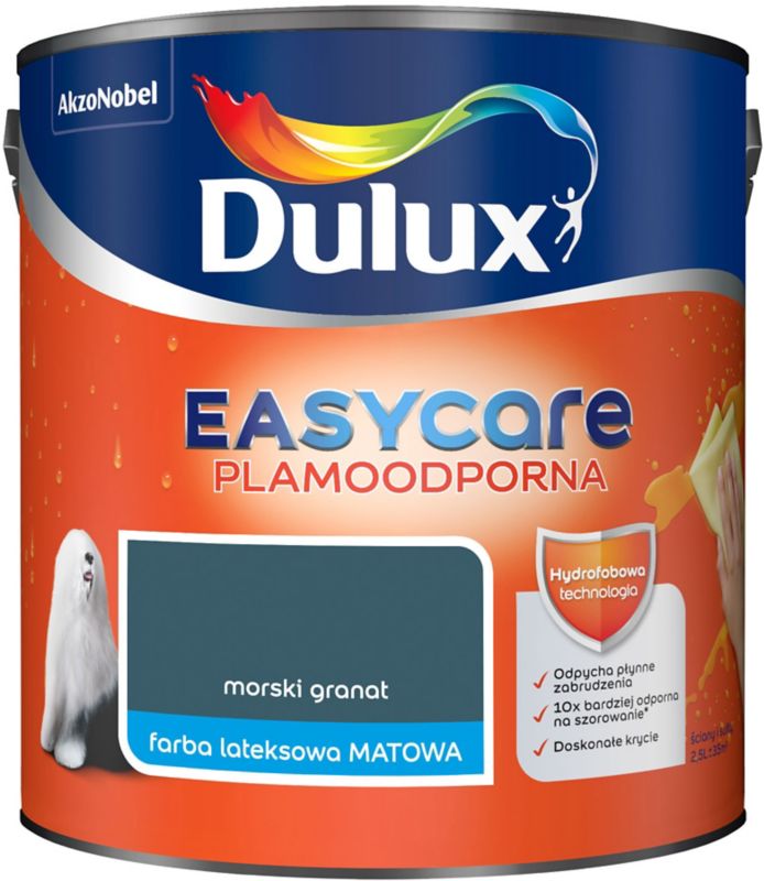 Dulux EasyCare maling i dyb havblå 2,5 l