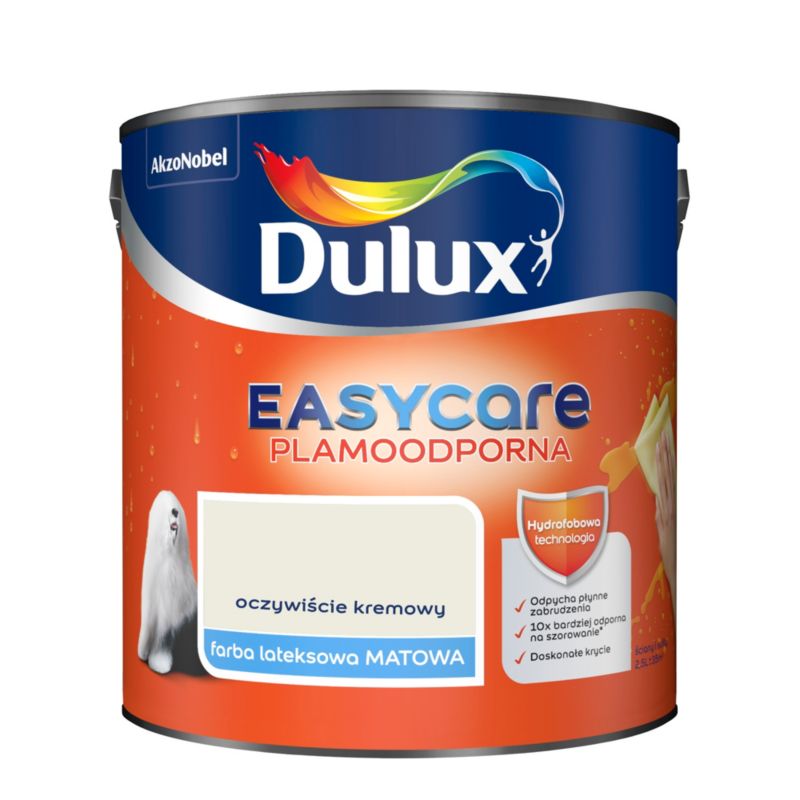 Dulux EasyCare maling i farven selvfølgelig creme 2,5 l