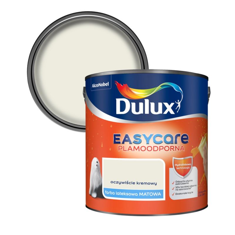Dulux EasyCare maling i farven selvfølgelig creme 2,5 l