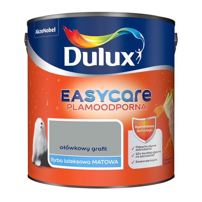 Dulux EasyCare maling i blyantsgrafit 2,5 l
