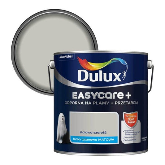 Dulux EasyCare+ maling i stålgrå 2,5 l