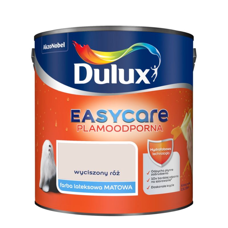 Dulux EasyCare mat-støvet rosa maling 2,5 l