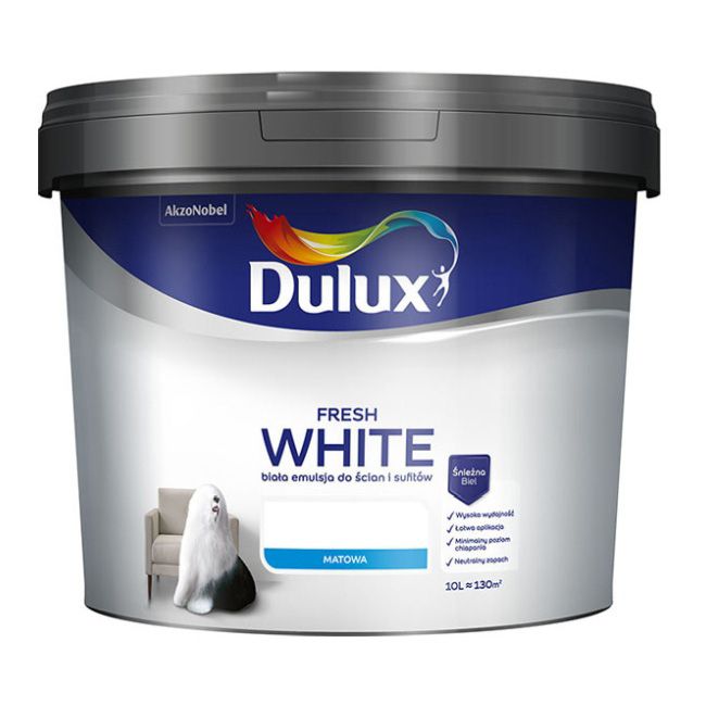 Dulux Fresh White maling 10 l