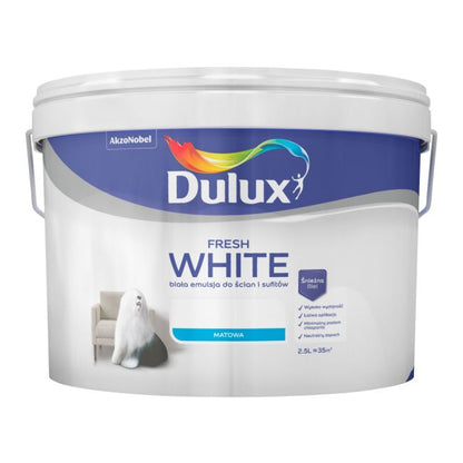 Dulux Fresh White maling 2,5 l