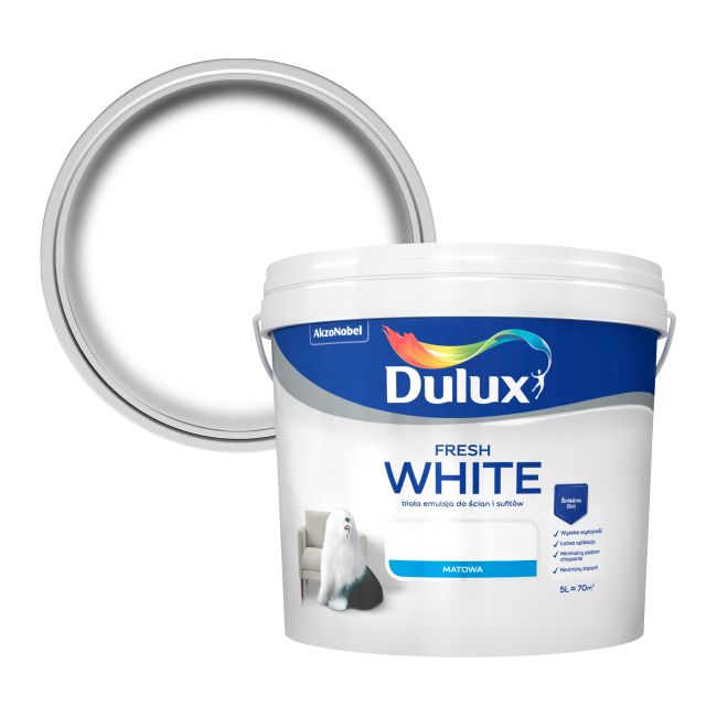 Dulux Fresh White akrylmaling 5 l