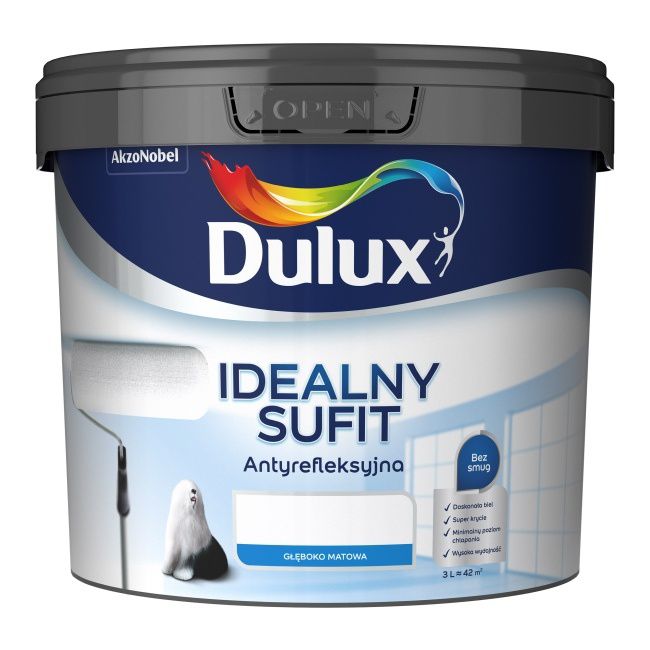 Dulux Ideal Sufit hvid maling 3 l