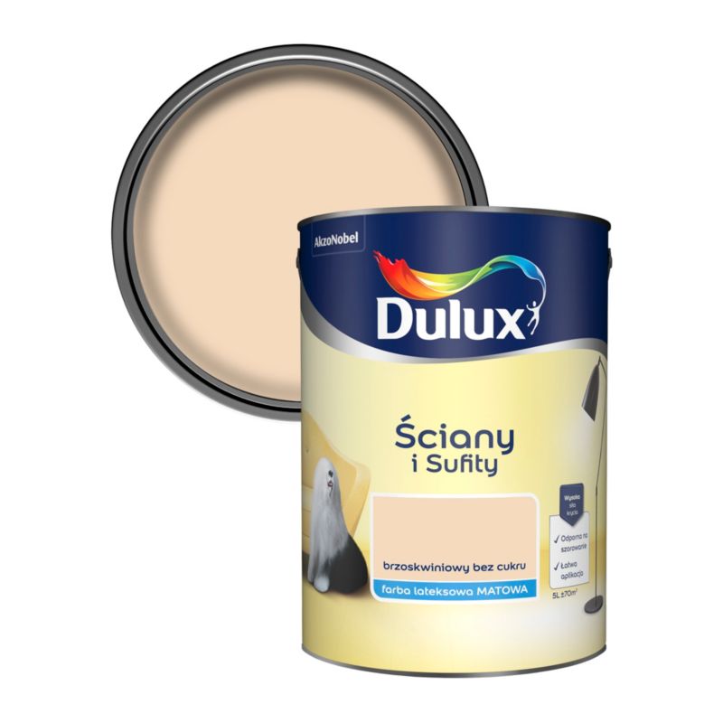 Dulux vægmaling og loftmaling sukkerfri fersken 5 l