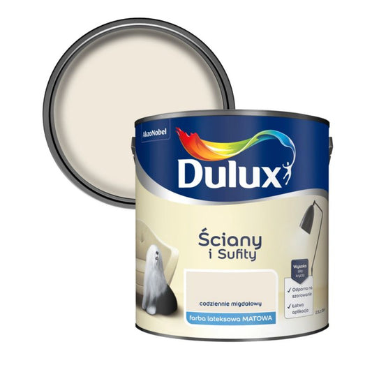 Dulux vægmaling og loftmaling i daglig mandel 2,5 l