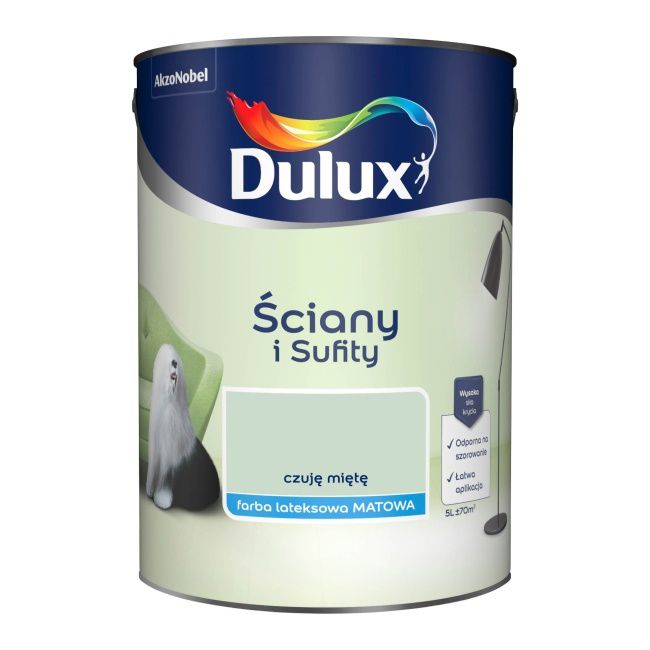 Dulux vægmaling og loftmaling "Jeg føler mynte" 5 l
