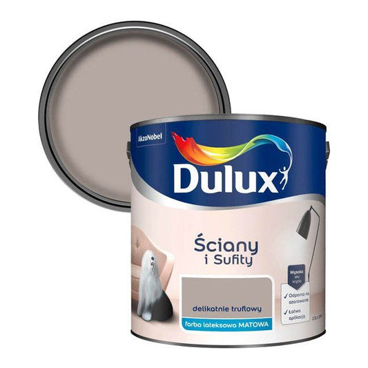 Dulux vægmaling og loftmaling i blid trøffelfarve 2,5 l