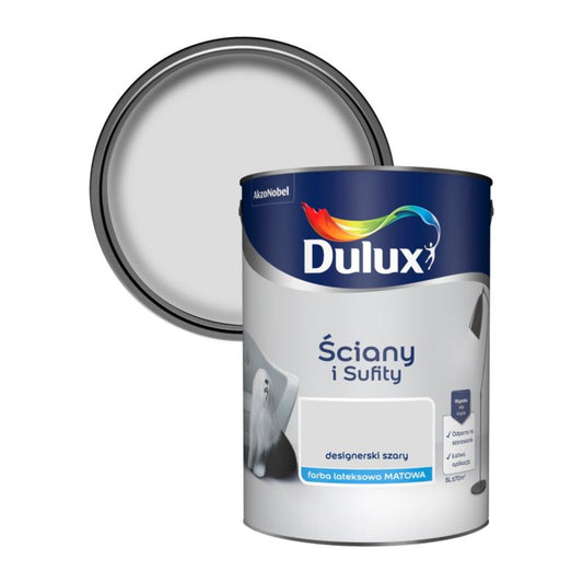 Dulux vægmaling og loftmaling designergrå 5 l