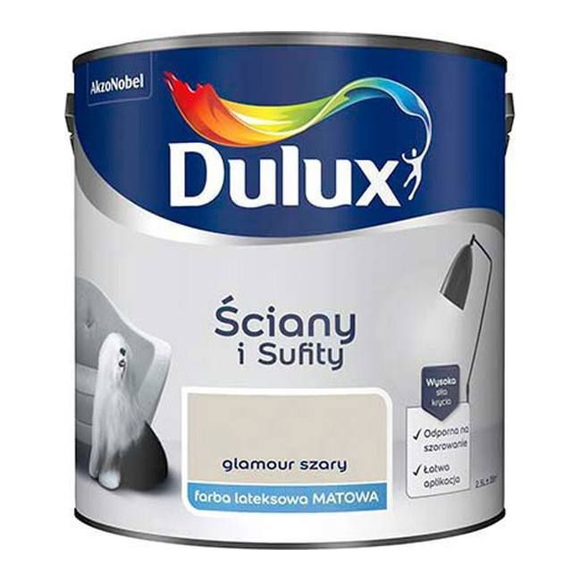 Dulux glamour grå væg- og loftsmaling 2,5 l