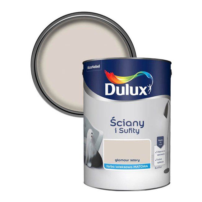 Dulux glamour grå vægmaling til vægge og lofter 5 l