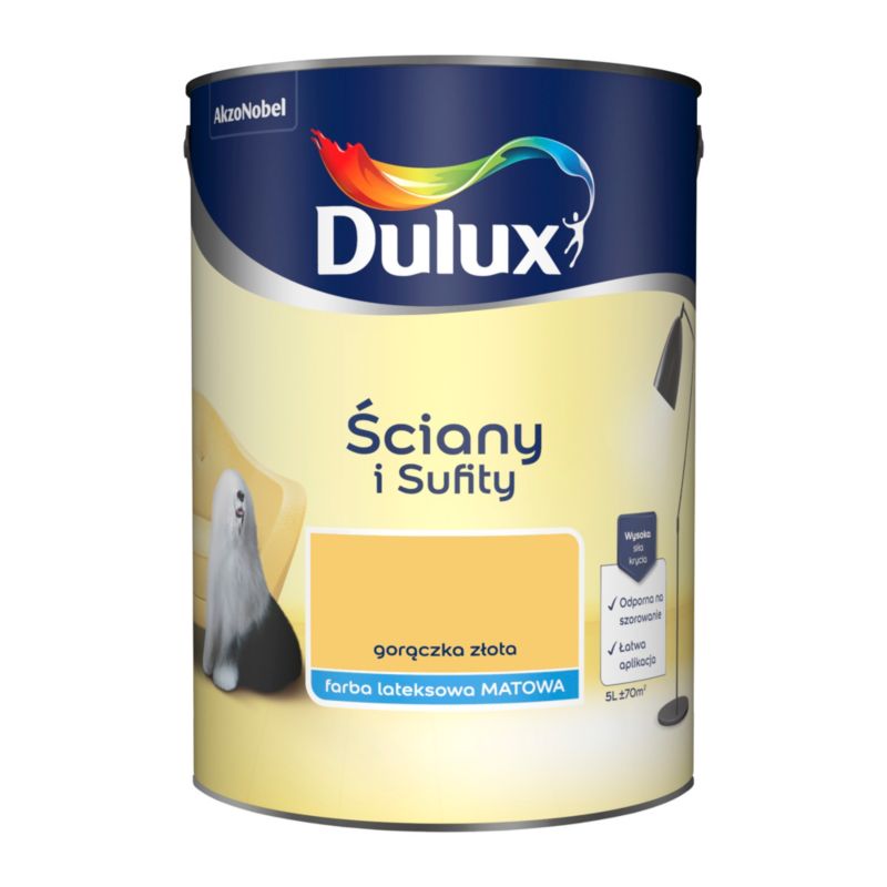 Dulux vægmaling og loftsmaling guldforkølelse 5 l