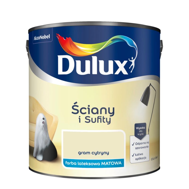 Dulux vægmaling og loftsmaling citrongram 2,5 l